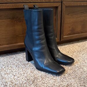 Zara square toe booties